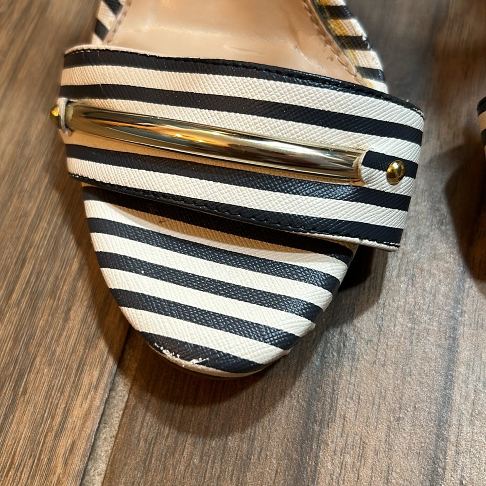 GIANNI BINI Stilleto 4 inches Stripe Black/White size 6M - Picture 4 of 14